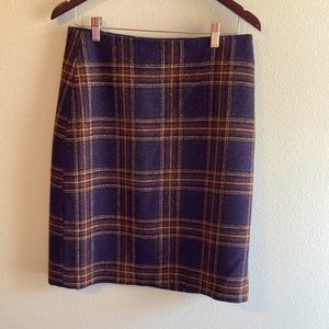 Boden Wool Plaid Skirt